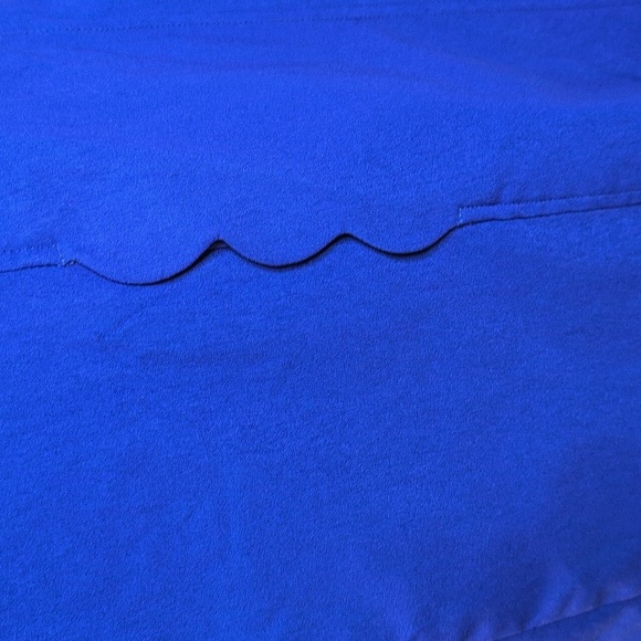 Sara Campbell Split Neck Scalloped Sleeveless Shift Dress in Royal Blue - 14 EUC - Picture 5 of 10